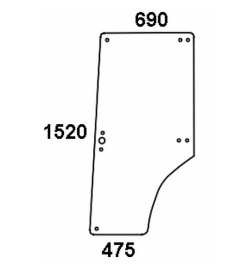 Szyba drzw. lewa/prawa Zetor SZYBA DRZWI ZETOR 10540 NR.596 65710368056 10368056