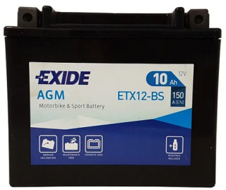 AKUMULATOR 12V 10AH EXIDE ETX12-BS +L 150-87-155 MOTOCYKLOWY