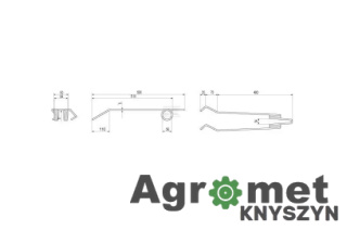 Palec Zagarniający ( S-8A ) ACCORD/KVERNELAND, 590x93x8mm, AC495754, AC495754N, AC 495754,