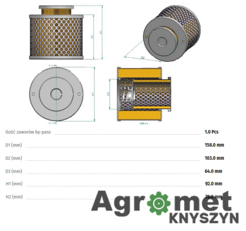 FILTR HYDRAULICZNY SH 52165 HIFI 3229787R1 HF35309 F285102050010 HD15005X FILTR HYDRAULICZNY SH 52165 HIFI 3229787R1 HF35309 F285102050010 HD15005X