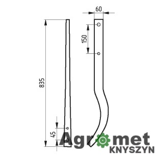 🌱 Grządziel uniwersalna L-835 mm