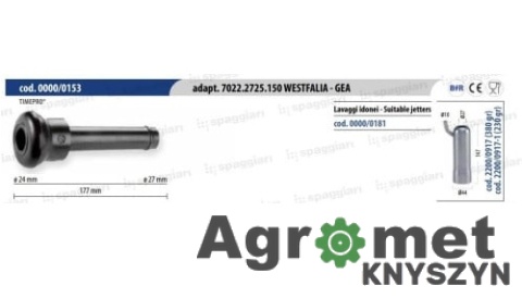 Guma strzykowa typ Westfalia WK2 7022.2725.150 – 19 mm, 4 sztuki, Spaggiari