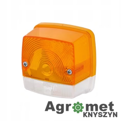 Klosz lampy Hella 9EL115003055 – kwadratowy, pomarańczowy/przezroczysty, lewy/prawy