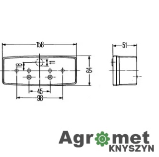 Lampa Tylna Zespolona 158x64mm, Lewa