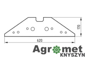 Płoza Krótka P&L KVERNELAND Mølbro , 073608, KK073608, 5040073608,