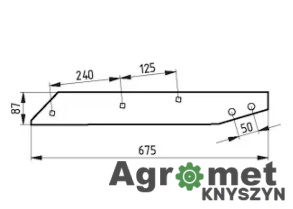 Płoza Lewa TYLNA Po739 XL UNIA , 1116740010