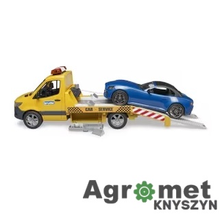 Bruder 02675 – Mercedes Benz Sprinter Laweta z Roadsterem i modułem świetlno-dźwiękowym