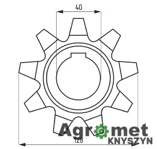 Koło łańcuchowe podajnika pochyłego górne Z-9 Ø40 mm – Claas