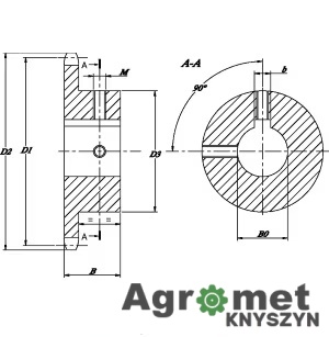 ⚙️ Koło łańcuchowe pojedyncze 12 zębów 3/4" 12B-1 otwór 20 mm – Kramp SE341220