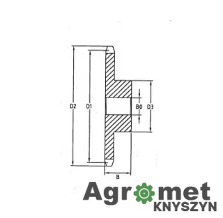 Koło Łańcuchowe Pojedyncze Hartowane 20 Zębów 3/4" Łańcuch 12 B-1 Kramp