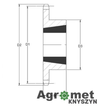 Koło Łańcuchowe Taperlock Pojedyńcze 1" X 17,02 Mm, 19 Zębów, 2517