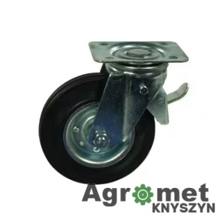 Koło Metalowo Gumowe Skrętne Z Hamulcem Gopart, 100 Mm