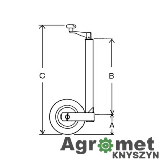 Koło Podporowe 230 Mm 750 Kg Żebrowane