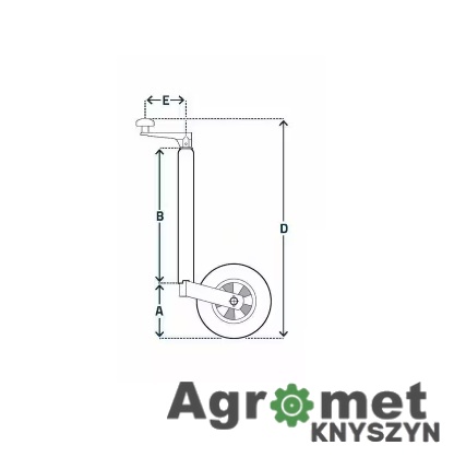 Koło podporowe z pokrętłem poziomym Ø48x571 mm Simol STRFC241