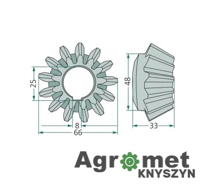 Koło zębate stożkowe Z-13 Fella 121581