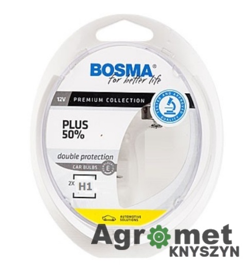 BOSMA ŻARÓWKI H1 PLUS 50% 12V 55W P14,5s (komplet 2 sztuki)