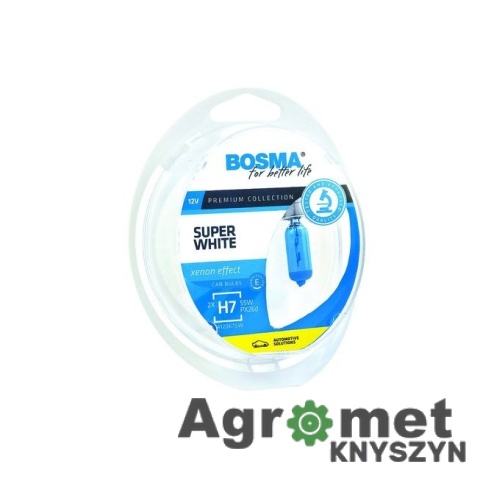 BOSMA ŻARÓWKI H7 SUPER WHITE 12V 55W PX26d (komplet 2 sztuki)