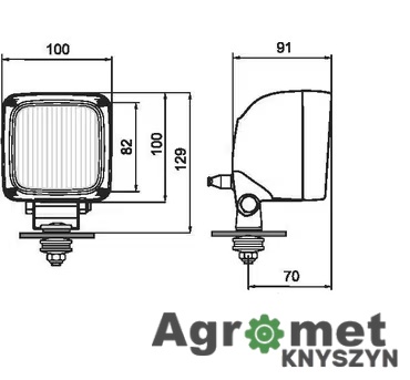 Lampa Robocza Halogenowa Wesem – Kwadratowa, LKR5 – Sprawdzona Polska Jakość