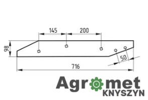 Płoza Prawa długa UNIA Vis24 XXL ( STAL BOROWA ) , 6911067930010, 1067930010GM, 1067930010,