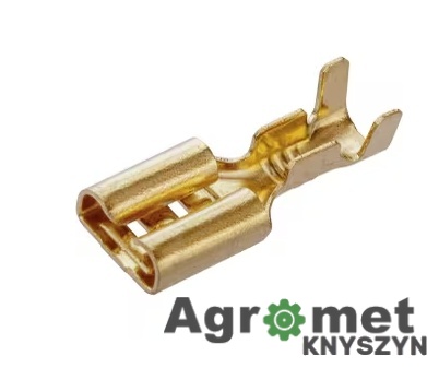 Końcówka przewodu nasadkowa płaska żeńska F-2,5, 2.5 mm², 6.3 mm, bursztynowa, nieizolowana