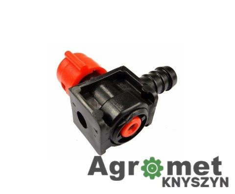 Korpus rozpylacza krańcowy, 1 króciec na wąż, system RAU, mocowany obejmą