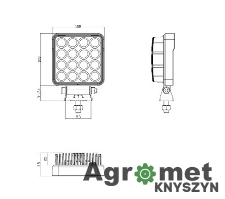 Lampa Robocza LED Kramp – Kwadratowa, 25W, 3040lm – Precyzyjne Światło Skupione