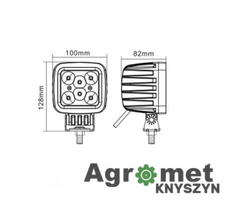 Lampa Robocza Kwadratowa Led, 42w 3780lm Światło Rozproszone
