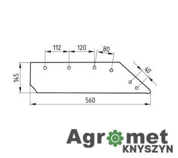 Lemiesz Lewy Mølbro 14" (063017) – Wysokiej Jakości Zamiennik do Pługów Kverneland