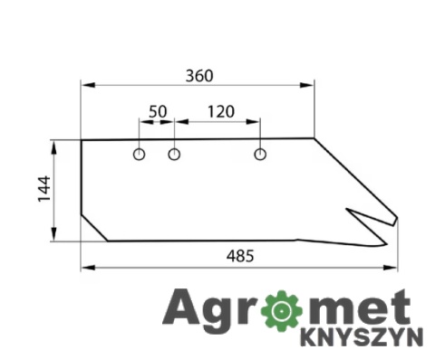 Lemiesz Prawy Mølbro 14" (093136) – Wysokiej Jakości Zamiennik do Pługów Fraugde / Kverneland