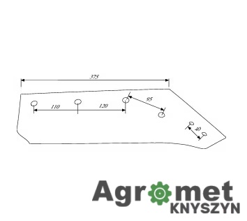 Lemiesz Prawy Kramp 14" (KK073002N) – Zamiennik do Pługów Kverneland (Korpusy 6-29)