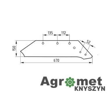 Lemiesz Lewy Mølbro 16" (622137) – Wysokiej Jakości Zamiennik do Pługów Kuhn
