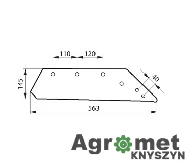 Lemiesz Lewy Mølbro 16" (073005) – Wysokiej Jakości Zamiennik do Kverneland i Pöttinger