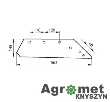 Lemiesz Prawy Mølbro 16" (073004) – Wysokiej Jakości Zamiennik do Kverneland i Pöttinger
