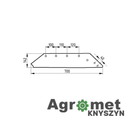 Lemiesz Prawy 20" do Pługów Kverneland (Typ 073-008) – Mølbro
