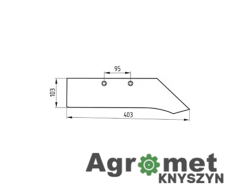 Lemiesz Podorywkowy Prawy do Pługa Unia Grudziądz (2 otwory)