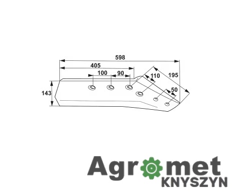 Lemiesz Prawy 14" TA do Pługów Grégoire-Besson (177402) – Oryginał